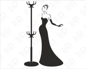 Donna in abito da sera-appendiabiti design