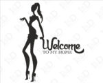 Adesivo murale appendiabiti "WELCOME TO MY HOME" - Appendiabiti design
