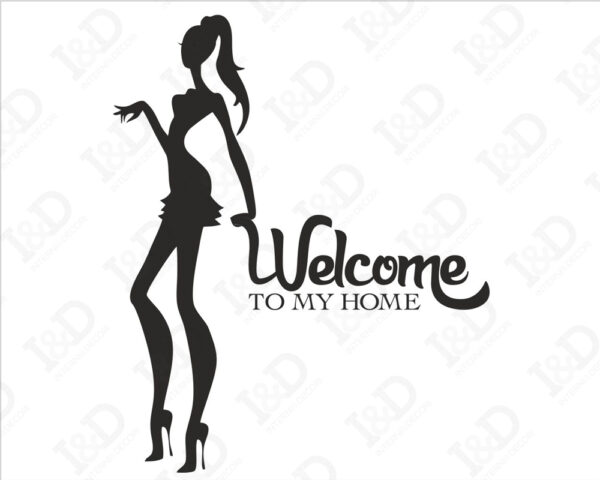 Adesivo murale appendiabiti "WELCOME TO MY HOME" - Appendiabiti design