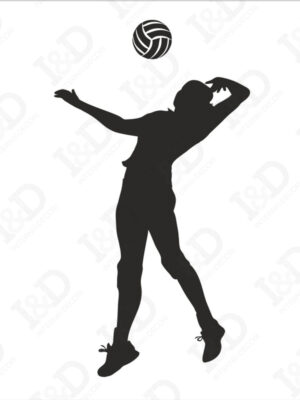 Pallavolista in schiacciata-adesivo murale