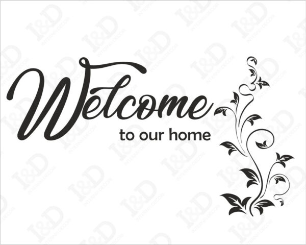 Adesivo murale appendiabiti "WELCOME TO OUR HOME"