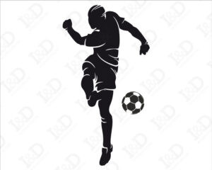 Goleador che tira in porta-adesivo murale