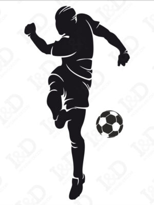 Goleador che tira in porta-adesivo murale