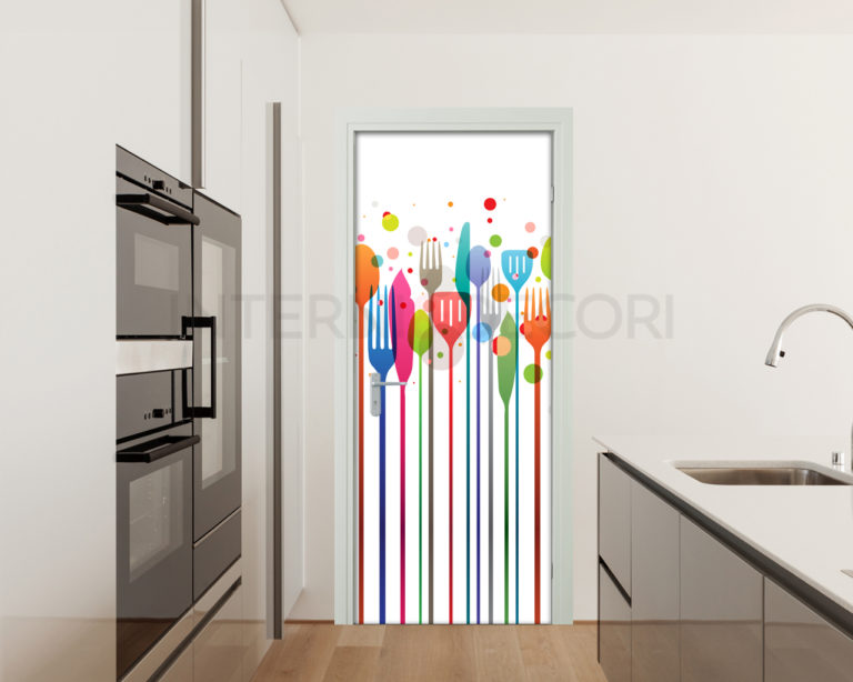 Decoro porta ristorante "POSATE COLORATE"