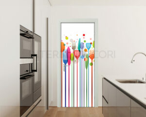 Decoro porta ristorante "POSATE COLORATE"