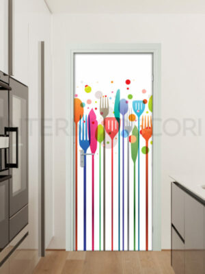 Decoro porta ristorante "POSATE COLORATE"