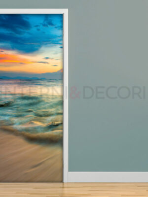 Decoro porta mare "TRAMONTO SULLE ONDE"