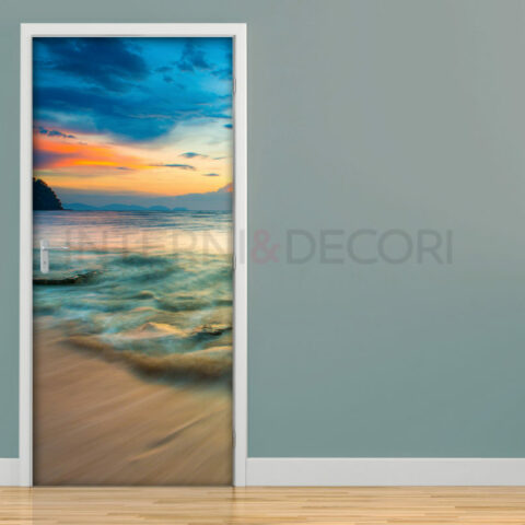 Decoro porta mare "TRAMONTO SULLE ONDE"