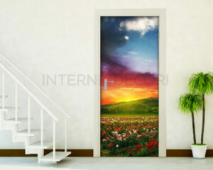 Decoro porta tramonto "CAMPO DI ROSE"
