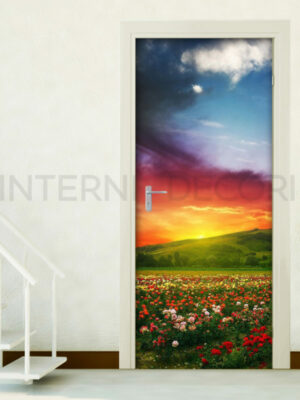 Decoro porta tramonto "CAMPO DI ROSE"