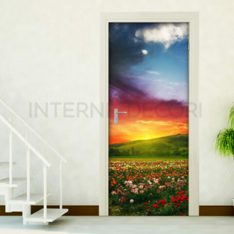 Decoro porta tramonto "CAMPO DI ROSE"