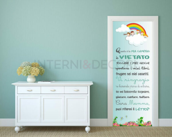 Decoro porta bimbi "QUESTA È LA MIA CAMERA"