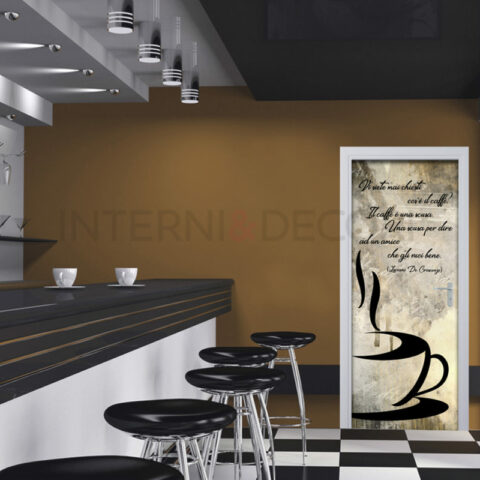 Adesivo porta frase caffè "VI SIETE MAI CHIESTI COS'È IL CAFFÈ?..."