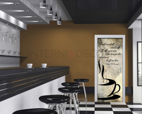 Adesivo porta frase caffè "VI SIETE MAI CHIESTI COS'È IL CAFFÈ?..."