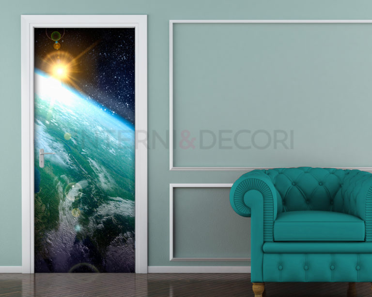Decoro porta universo "LA TERRA DALLO SPAZIO"