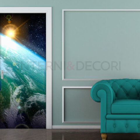 Decoro porta universo "LA TERRA DALLO SPAZIO"