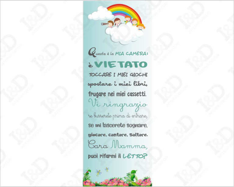 Decoro porta bimbi "QUESTA È LA MIA CAMERA"