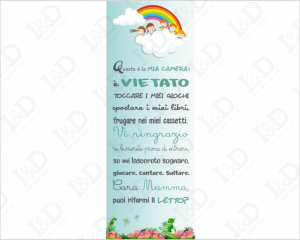 Decoro porta bimbi "QUESTA È LA MIA CAMERA"