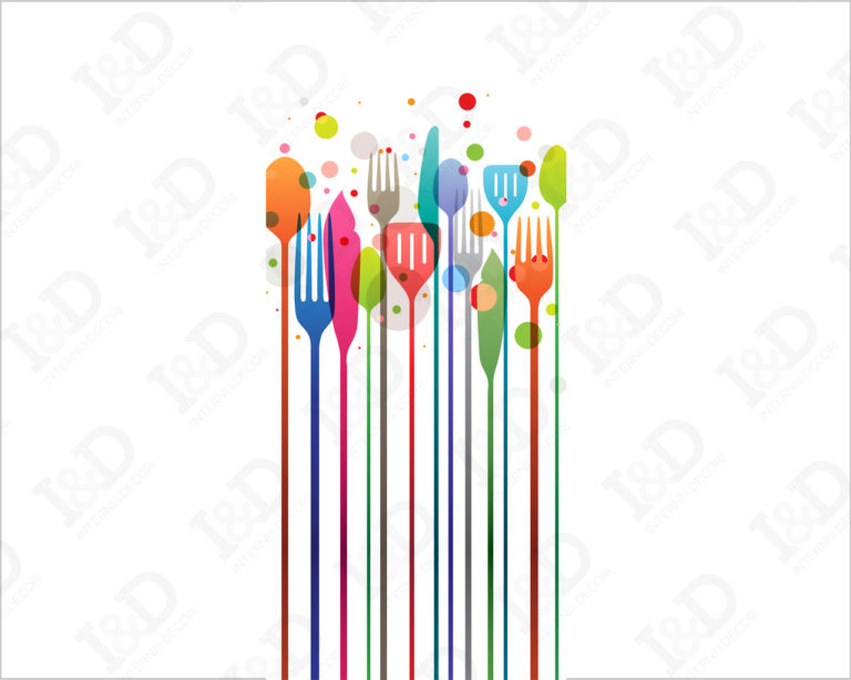 Decoro porta ristorante "POSATE COLORATE"