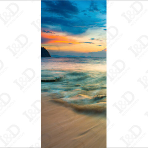 Tramonto sulle onde-adesivo per porte