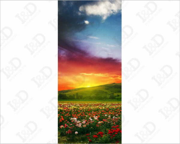 Decoro porta tramonto "CAMPO DI ROSE"