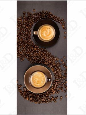 Tazzine di caffè con chicchi-adesivo per porte