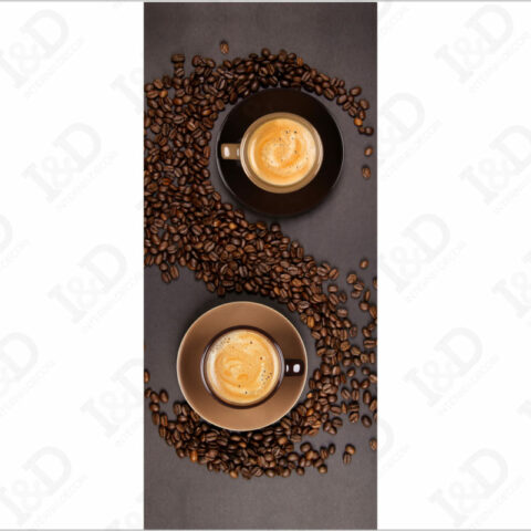 Tazzine di caffè con chicchi-adesivo per porte