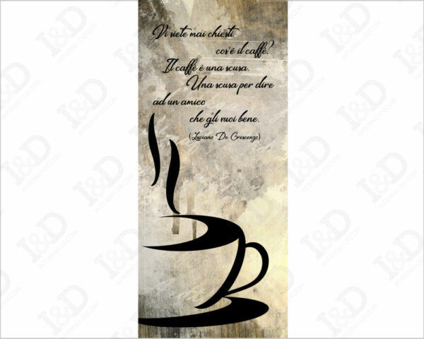 Adesivo porta frase caffè "VI SIETE MAI CHIESTI COS'È IL CAFFÈ?..."