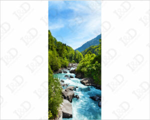 Fiume di montagna-adesivo per porte