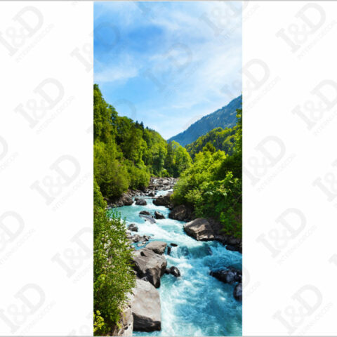 Fiume di montagna-adesivo per porte