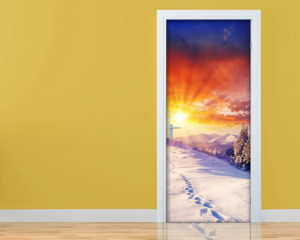 Adesivo per porte-impronte sulla neve