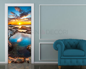 Decoro porta paesaggio Muriwai Beach "NELLA LAGUNA BLU"