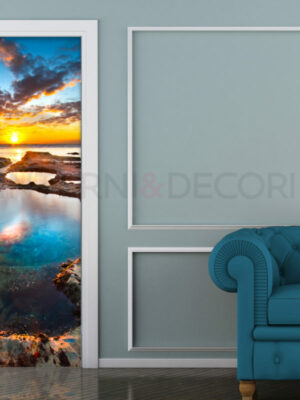 Decoro porta paesaggio Muriwai Beach "NELLA LAGUNA BLU"