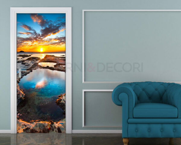 Decoro porta paesaggio Muriwai Beach "NELLA LAGUNA BLU"