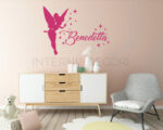 Adesivo da parete bimba "TRILLY TRA STELLINE"- Adesivo murale con nome