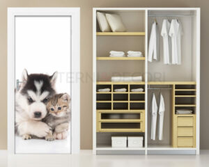 Rivestimento porta animali "CANE CON GATTINO"