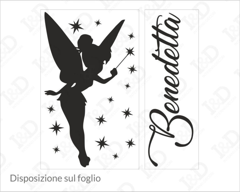 Adesivo da parete bimba "TRILLY TRA STELLINE"- Adesivo murale con nome