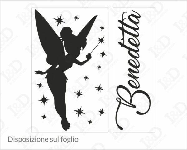 Adesivo da parete bimba "TRILLY TRA STELLINE"- Adesivo murale con nome