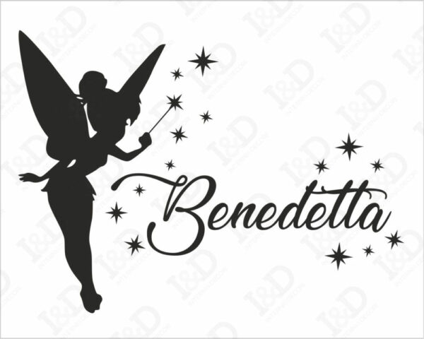 Adesivo da parete bimba "TRILLY TRA STELLINE"- Adesivo murale con nome