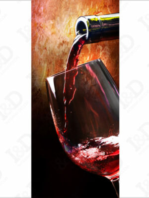 Calice di vino rosso-adesivo per porte