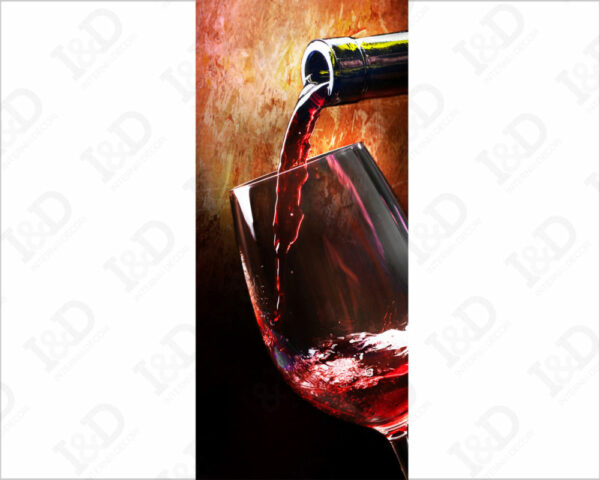 Adesivo per porta ristorante "CALICE DI VINO ROSSO"