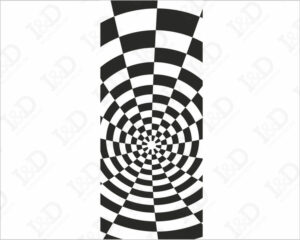 Illusione in bianco e nero-adesivo per porte