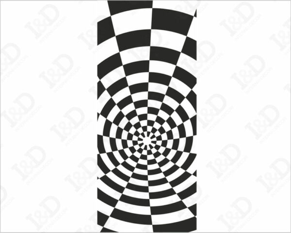 Adesivo porta optical art "ILLUSIONE IN BIANCO E NERO"