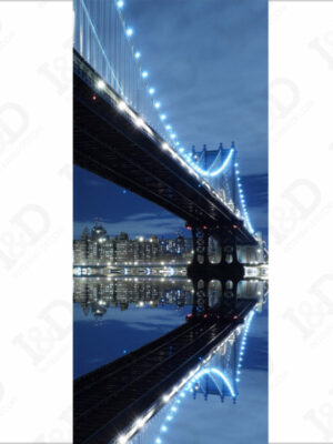 Sotto il ponte di notte-adesivo per porte