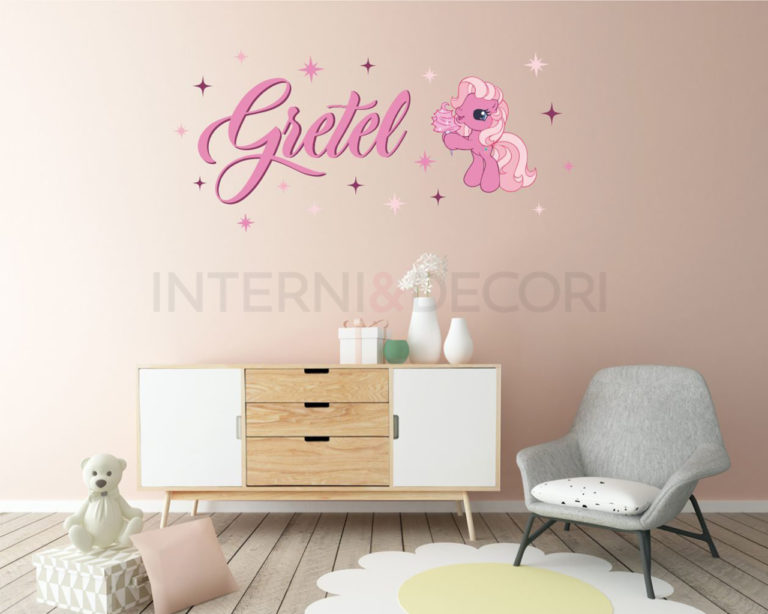 Wall sticker bimba "MY LITTLE PONY PINKIE PIE" - Adesivo murale con nome