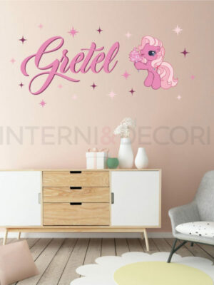 Wall sticker bimba "MY LITTLE PONY PINKIE PIE" - Adesivo murale con nome