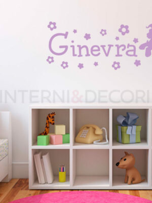 Adesivo da parete bimba "MINI PONY" - Adesivo murale con nome