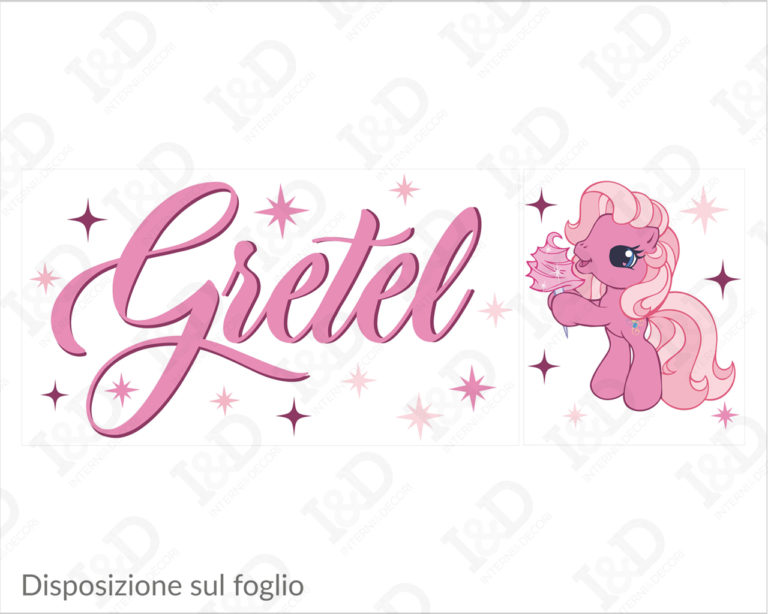 Wall sticker bimba "MY LITTLE PONY PINKIE PIE" - Adesivo murale con nome