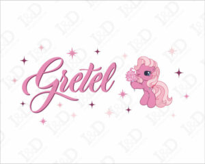 Wall sticker Pinkie Pie con nome-adesivo murale personalizzato