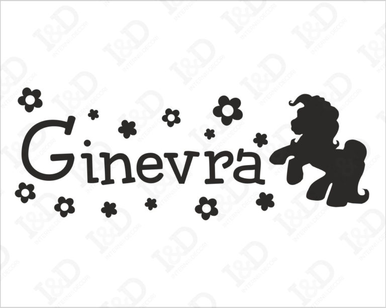 Adesivo da parete bimba "MINI PONY" - Adesivo murale con nome